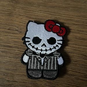 HELLO KITTY-NWOT Jack Skellington Kitty 3 Inch Clothing/Bag Patch-Velcro Back!